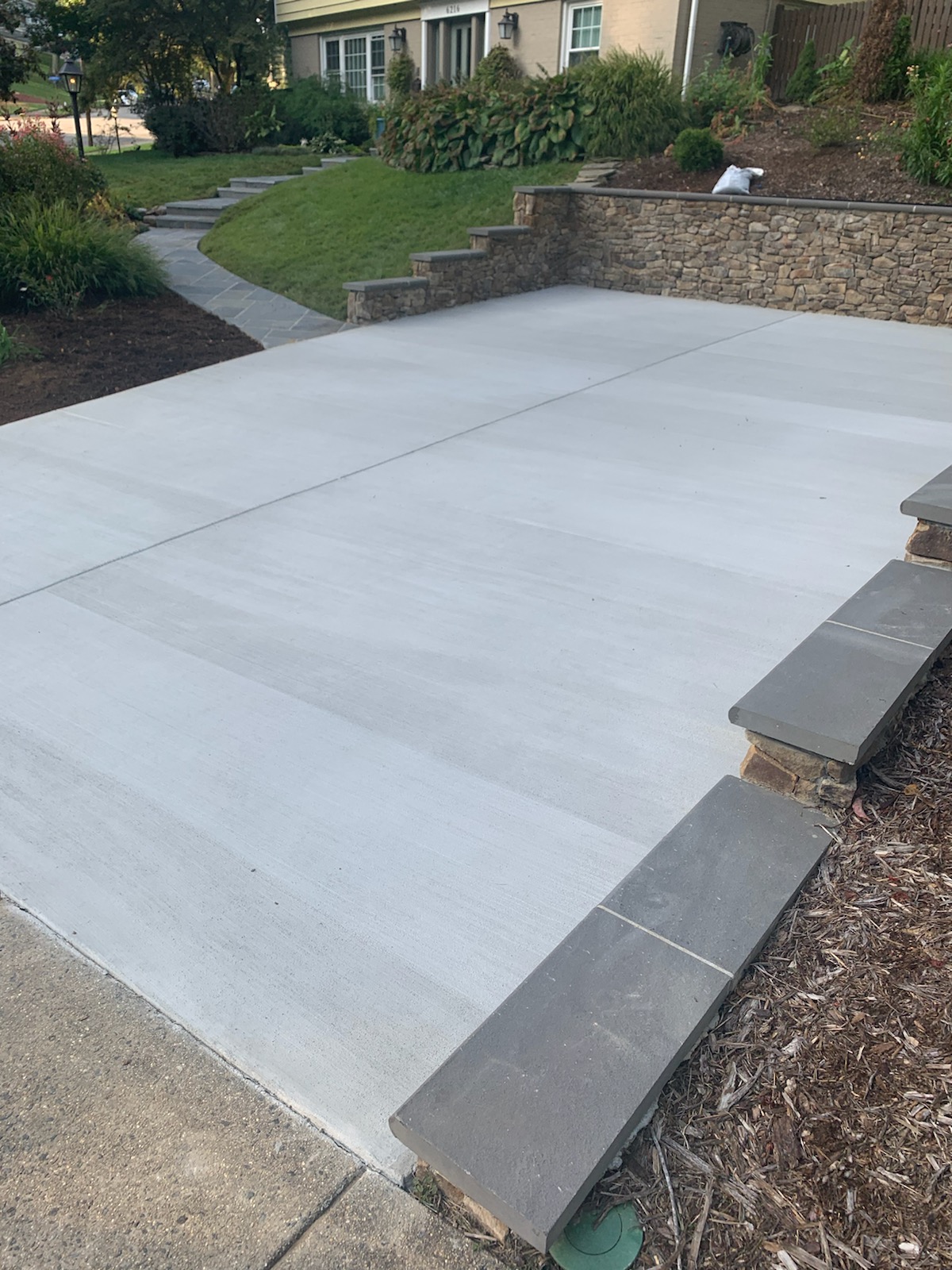 parking area flagstone retaining wall fairfax va